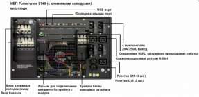 ИБП Powerware 9140, назначение задних разъёмов